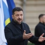 Ukraine’s president, Volodymyr Zelenskyy, at the Mariinsky Palace in Kyiv, Ukraine