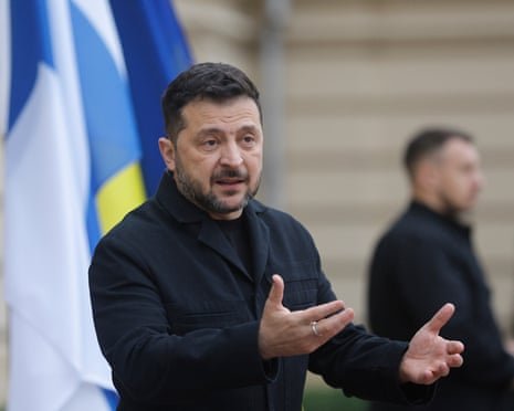 Ukraine’s president, Volodymyr Zelenskyy, at the Mariinsky Palace in Kyiv, Ukraine