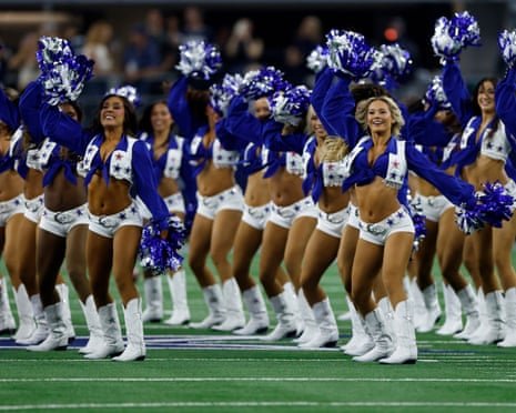 The Dallas Cowboys cheerleaders perform at a game this year.