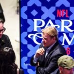 Paris Saint-Germain marketing director Fabien Allègre (left) and NFL Europe and Asia-Pacific chief Brett Gosper attend a press conference in Paris on Monday ahead of the NFL’s first regular-season game in France.